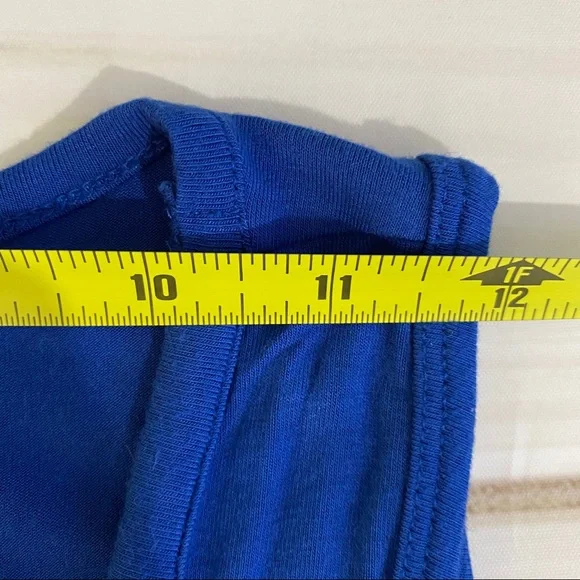 MICHAEL KORS Blue Tank Top with Fringe & Rivets, M - Picture 13 of 16